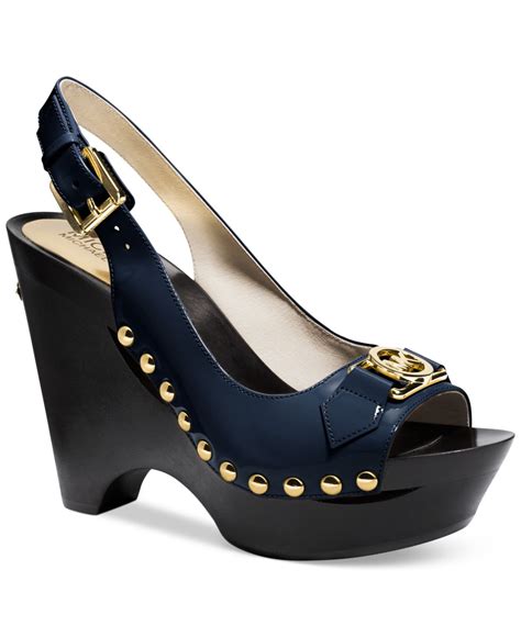 michael kors charm sling heritage blue|Michael Michael Kors Charm Sling Platform Pumps Heritage Blue .